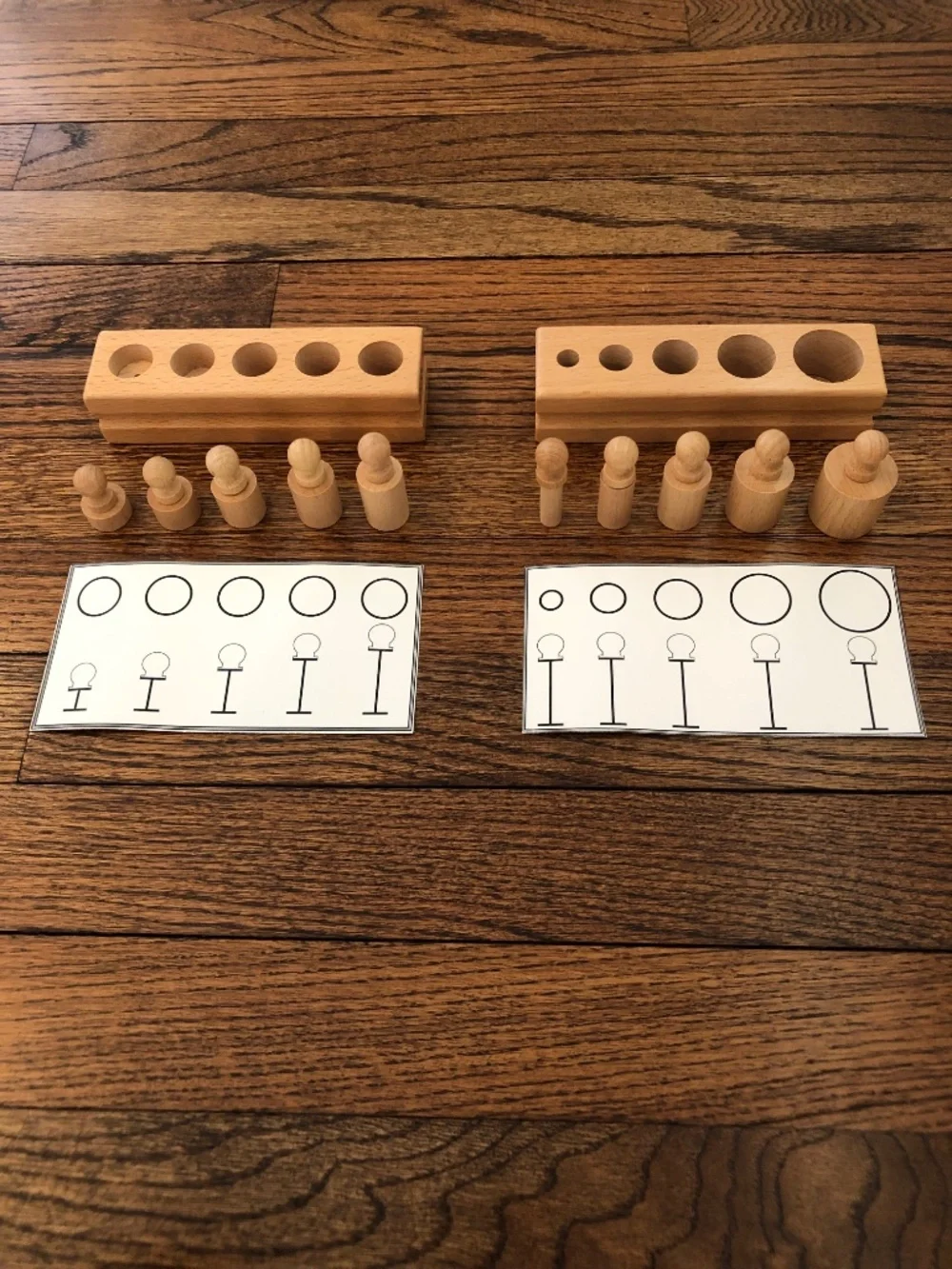 Montessori Knobbed Cylinder Blocks 4-piece Set by CANMOM